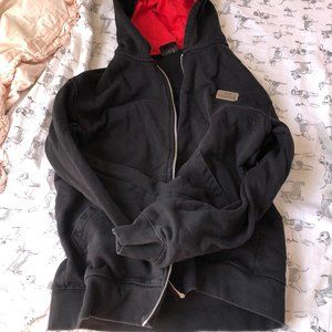 Red Sparrow Black Zip-Up